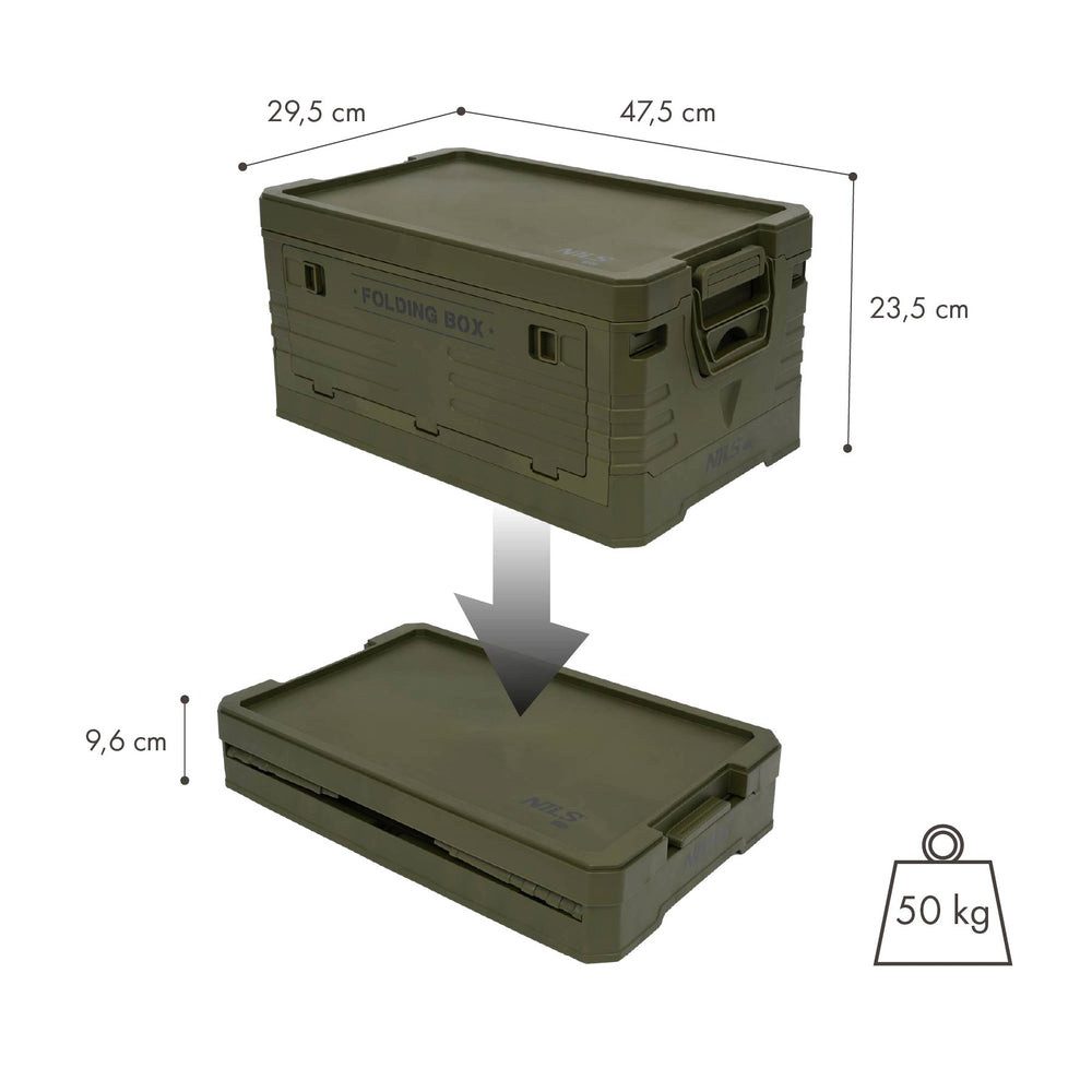 NILS CAMP Klappbox Faltbox Aufbewahrungsbox Transportkiste, 32.0 l, faltbar, mit Deckel, 32 L, bis 50 kg belastbar – Bild 3 von 5