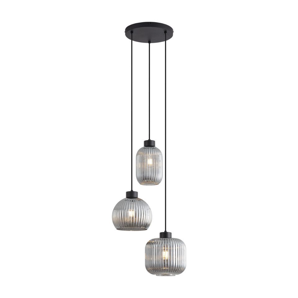Qazqa Pendelleuchte Ana, ohne Leuchtmittel, Warmweiß, QAZQA Hängeleuchte, e27, Schwarz, Stahl, Design