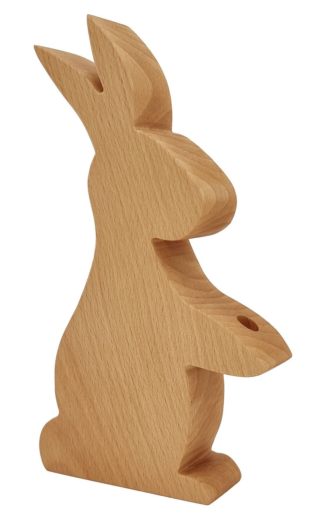 Dekoobjekt Buche Holzhase Geölt Blumenhalter Osterdeko Tischdeko