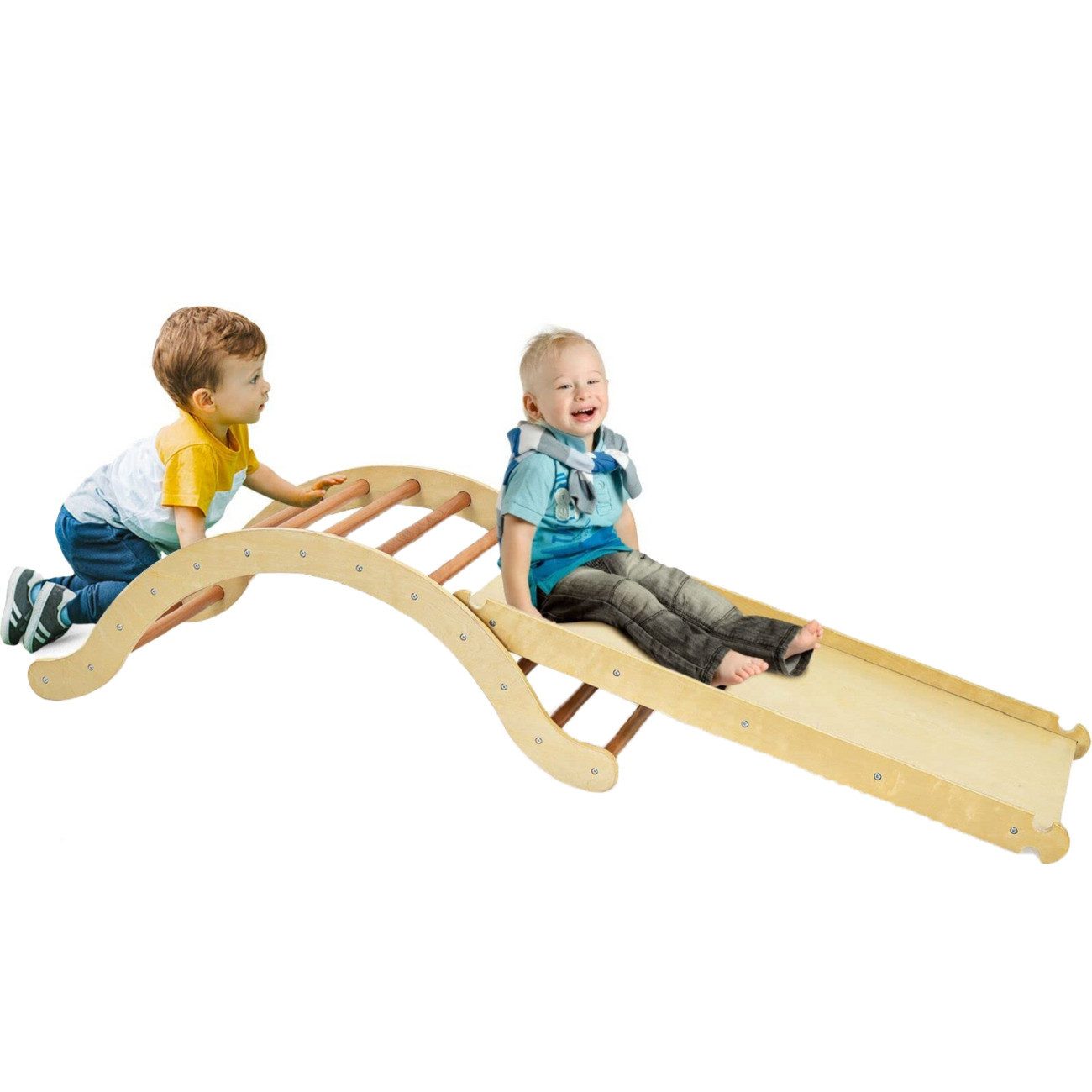EBUY Klettergerüst 3-in-1 Kinder-Kletterleiter-Set aus Holz, (1-St)