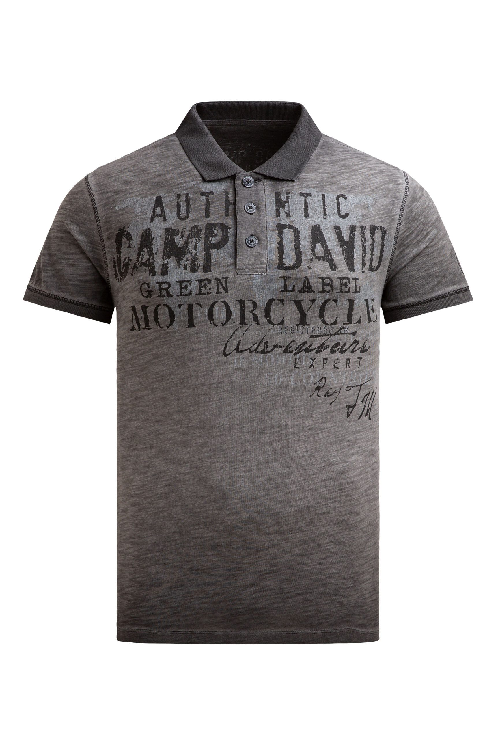CAMP DAVID Poloshirt mit Vintage-Waschung günstig online kaufen