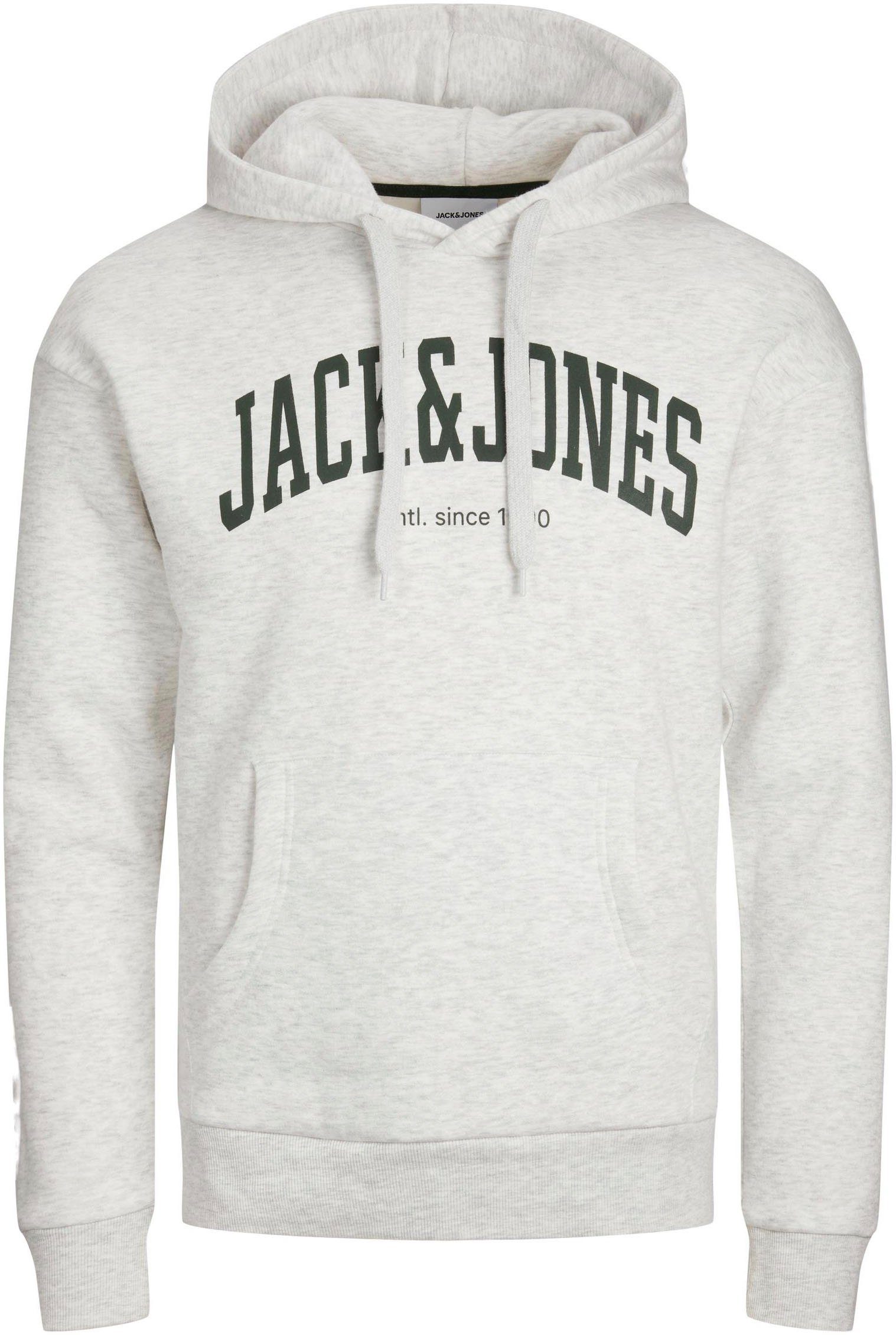 Jack & Jones Kapuzensweatshirt JJEJOSH White SWEAT NOOS Melange HOOD