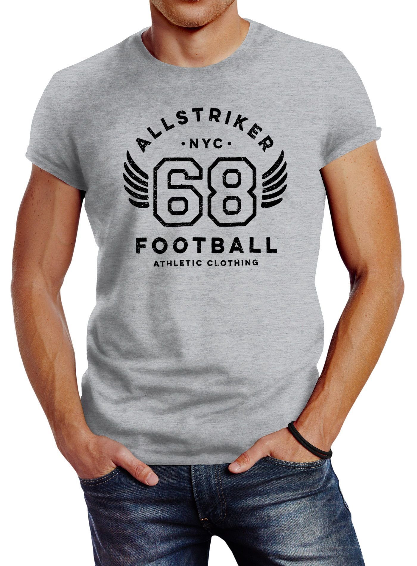 Neverless Print-Shirt Herren T-Shirt College Design günstig online kaufen
