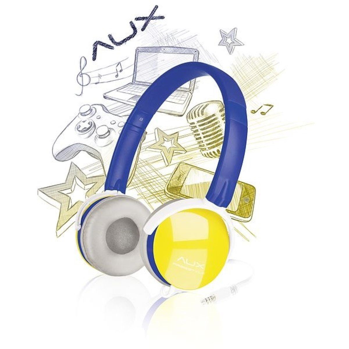 Speedlink AUX On-Ear Headset 3,5mm Навушники + Mikrofon Blau Headset (Integrierte Kabelfernbedienung für Lautstärkeregelung, Stereo, On-Ear, Kabel-Fernbedienung, Lautstärkenreglung, PC Konsole Smartphone)