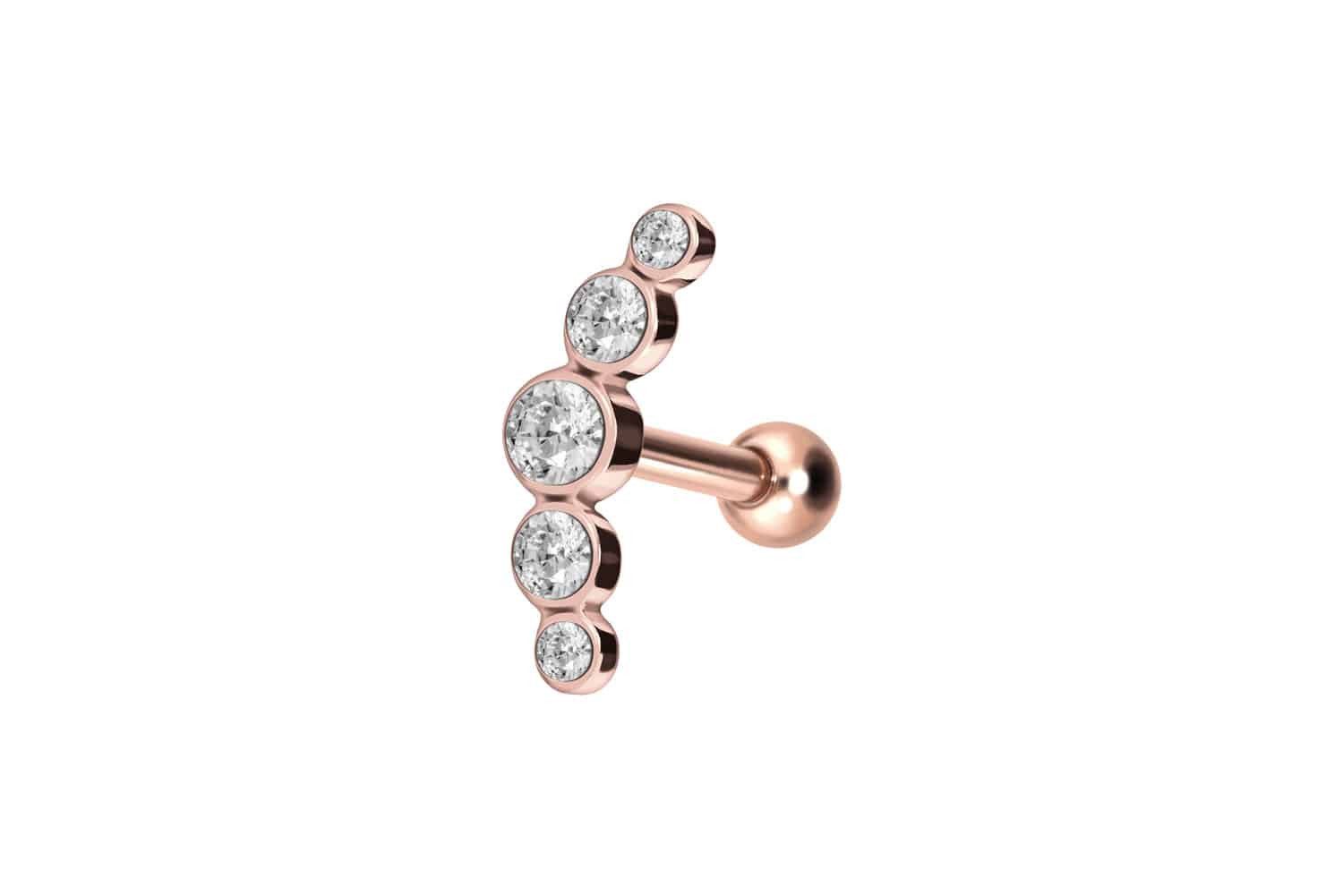 PIERCINGLINE Single-Ohrstecker Chirurgenstahl Ohrpiercing 5 KRISTALLE günstig online kaufen