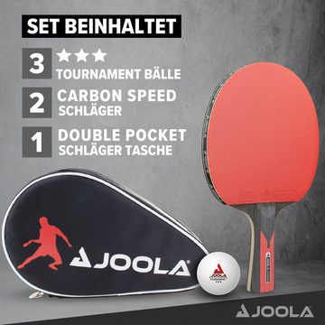 Joola Tischtennisschläger TT-Set Duo Carbon (Set, mit Schlägerhülle, mit Bällen)