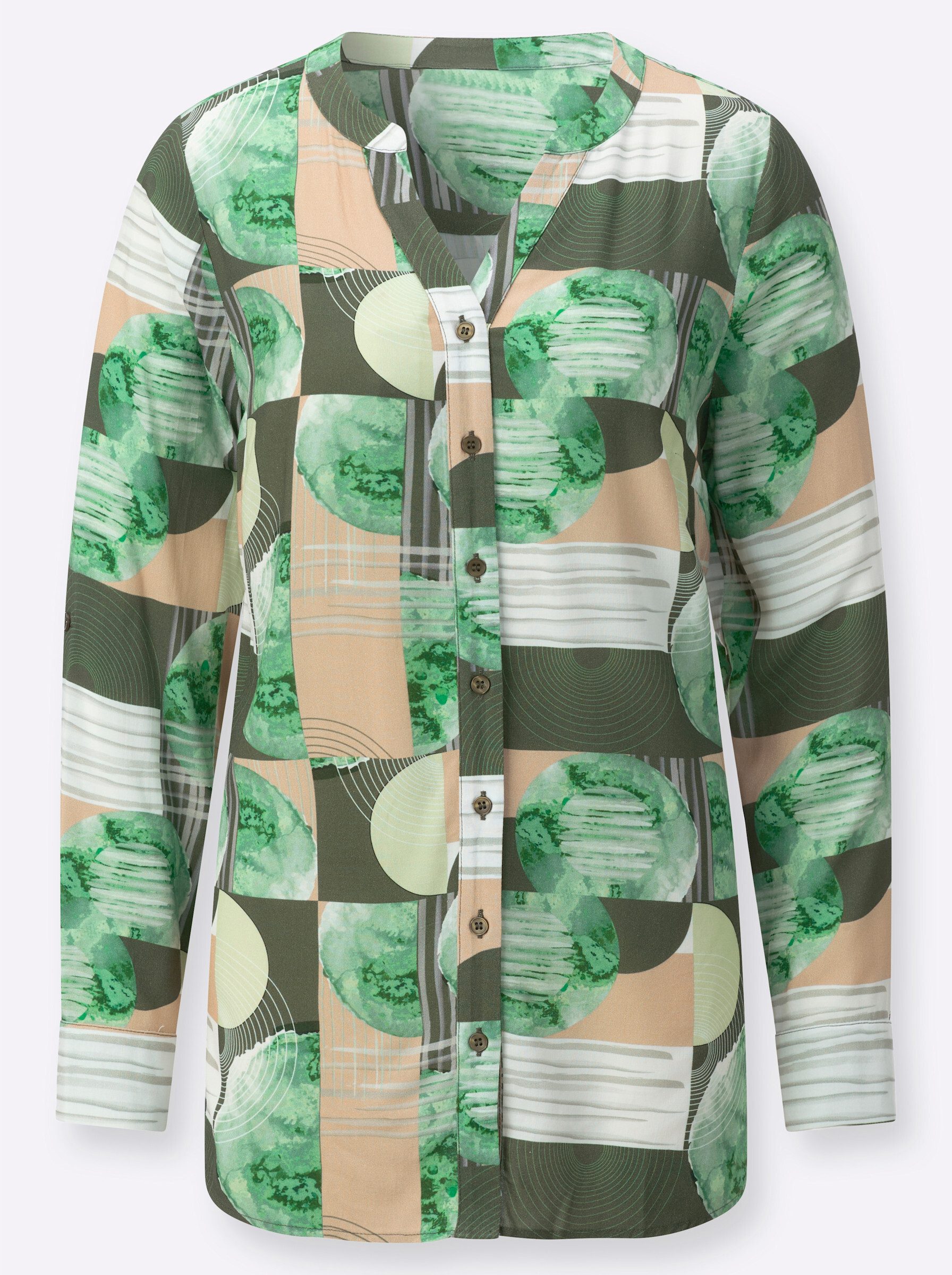 creation L Klassische Bluse Longbluse Langarm