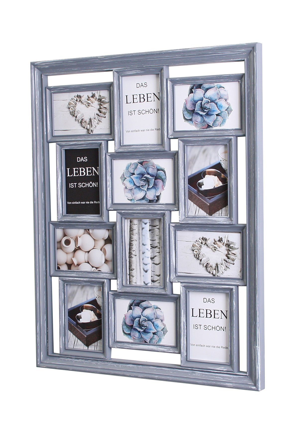 Chic Shabby Fotos 10x15 levandeo Collage Bilderrahmen Grau Collage, 52x67cm Levandeo® Bilderrahmen 12