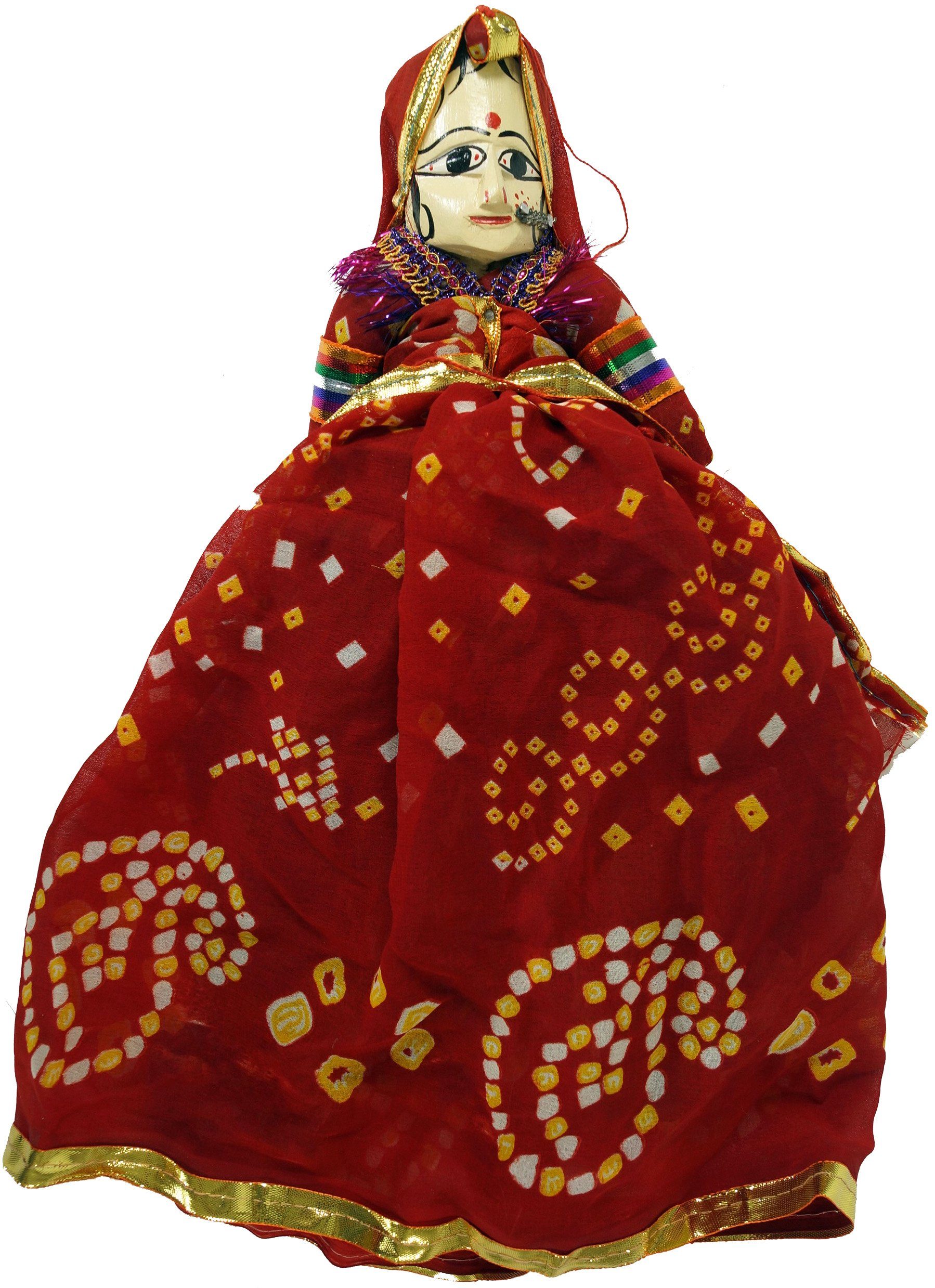 Guru-Shop Dekofigur Rajasthan Marionettenpuppe - Aruna Jaipur rot Aruna Jaipur / rot