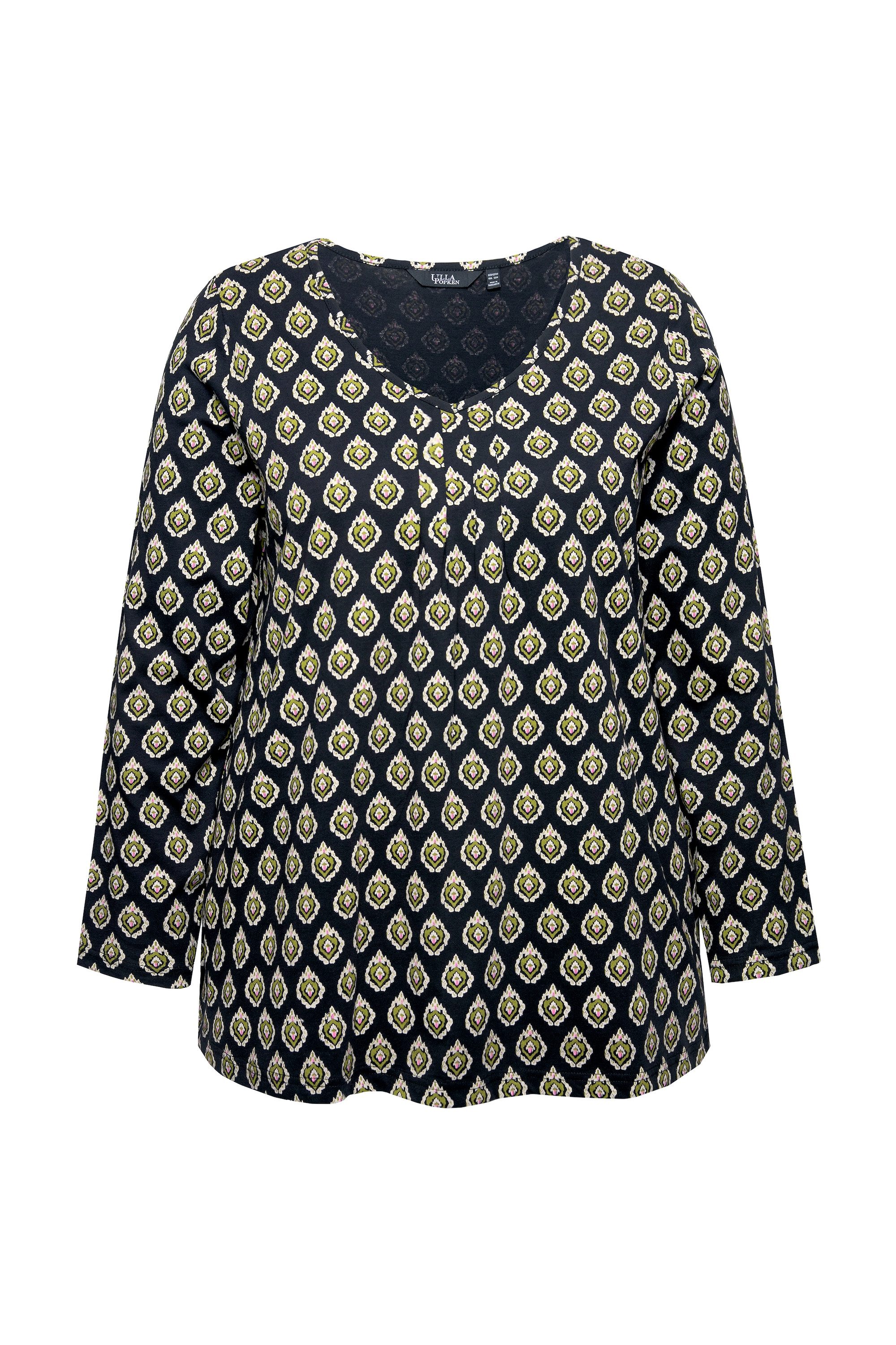 Ulla Popken Longsleeve Shirt Zierfalten A-Linie günstig online kaufen
