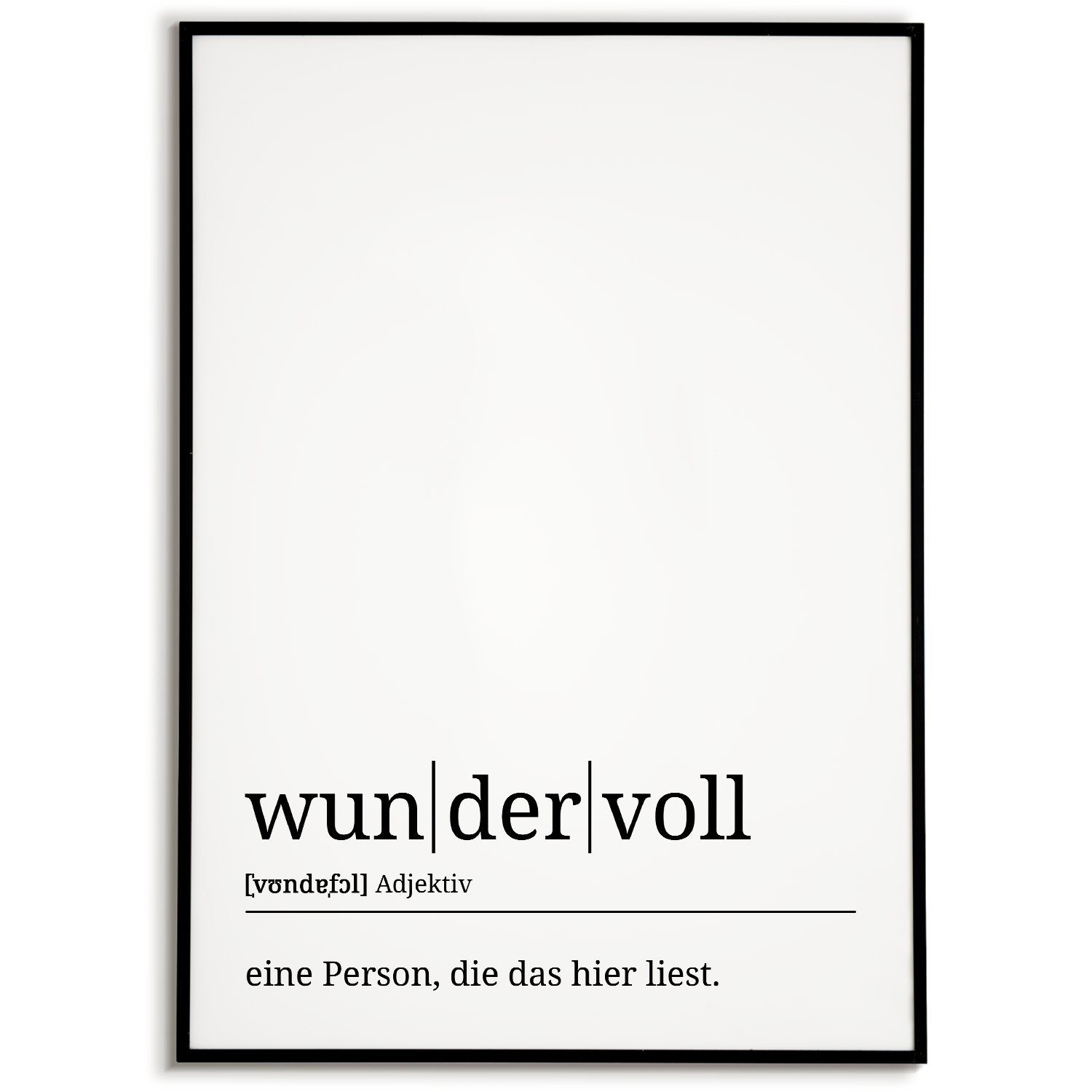 Poster wundervoll Definition - Wandbild Wanddeko Geschenk