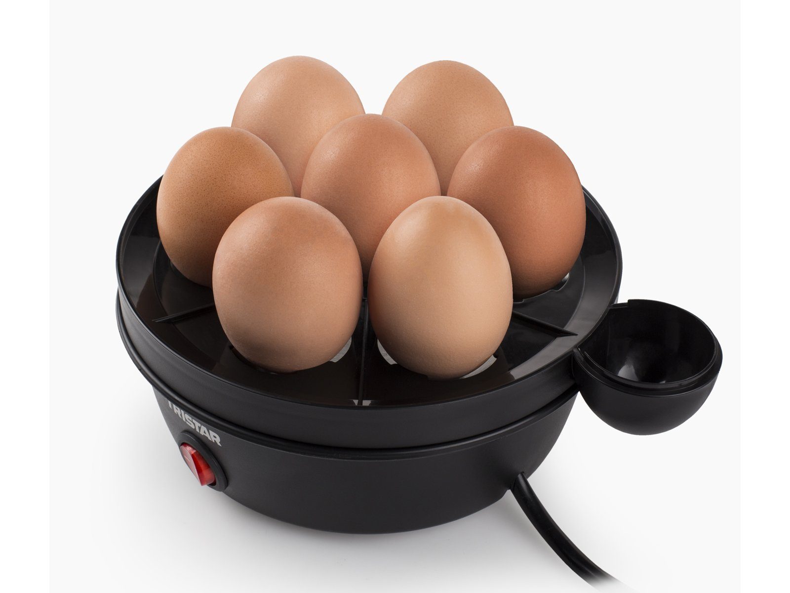 Design Eierkocher, Anzahl mit 7 Eierpiekser Tristar W, perfekte Egg Cooker Konsistenz 350 Edelstahl Eier: St.,