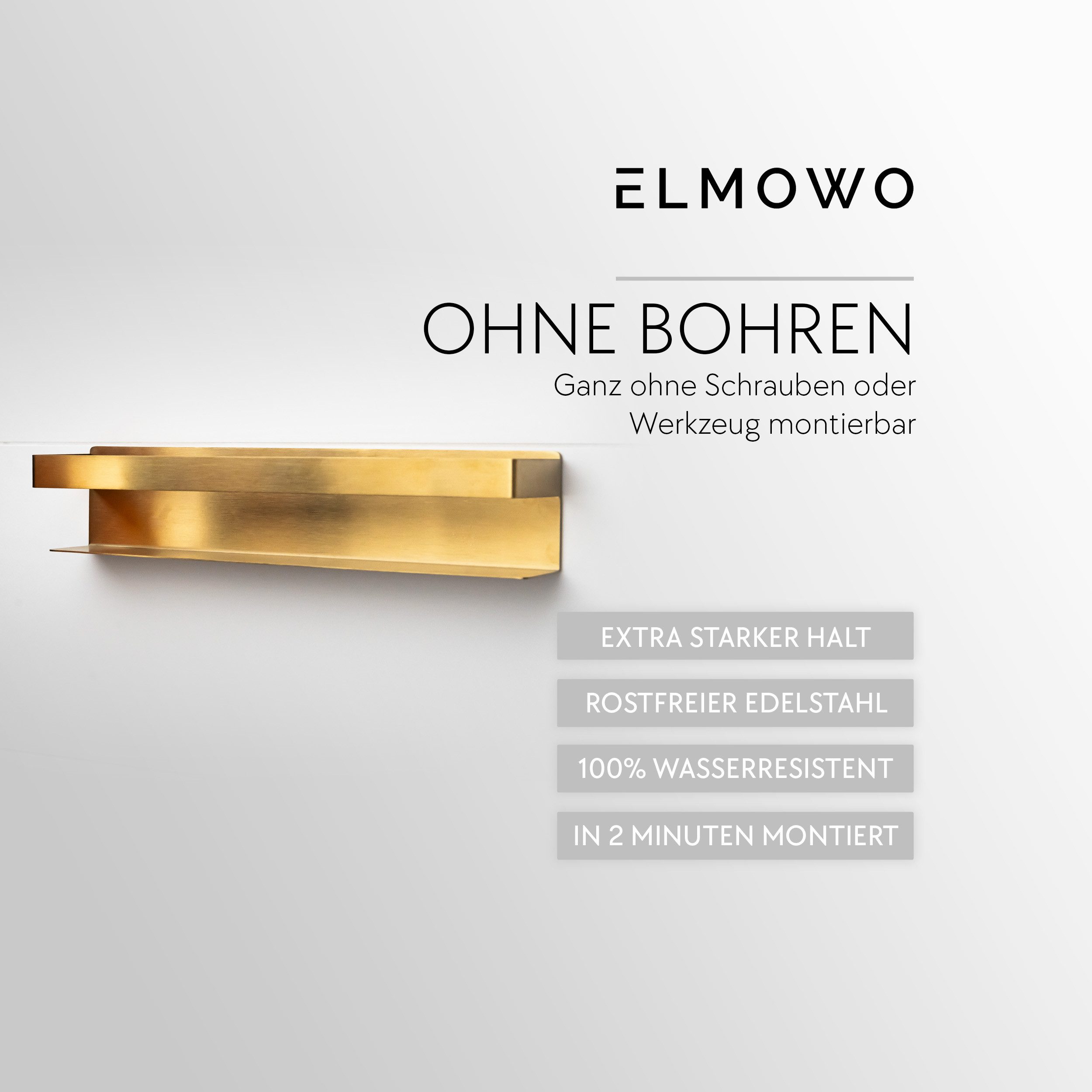 ELMOWO Handtuchregal ohne Bohren für 5 Handtücher - Edelstahl Regal hängend günstig online kaufen