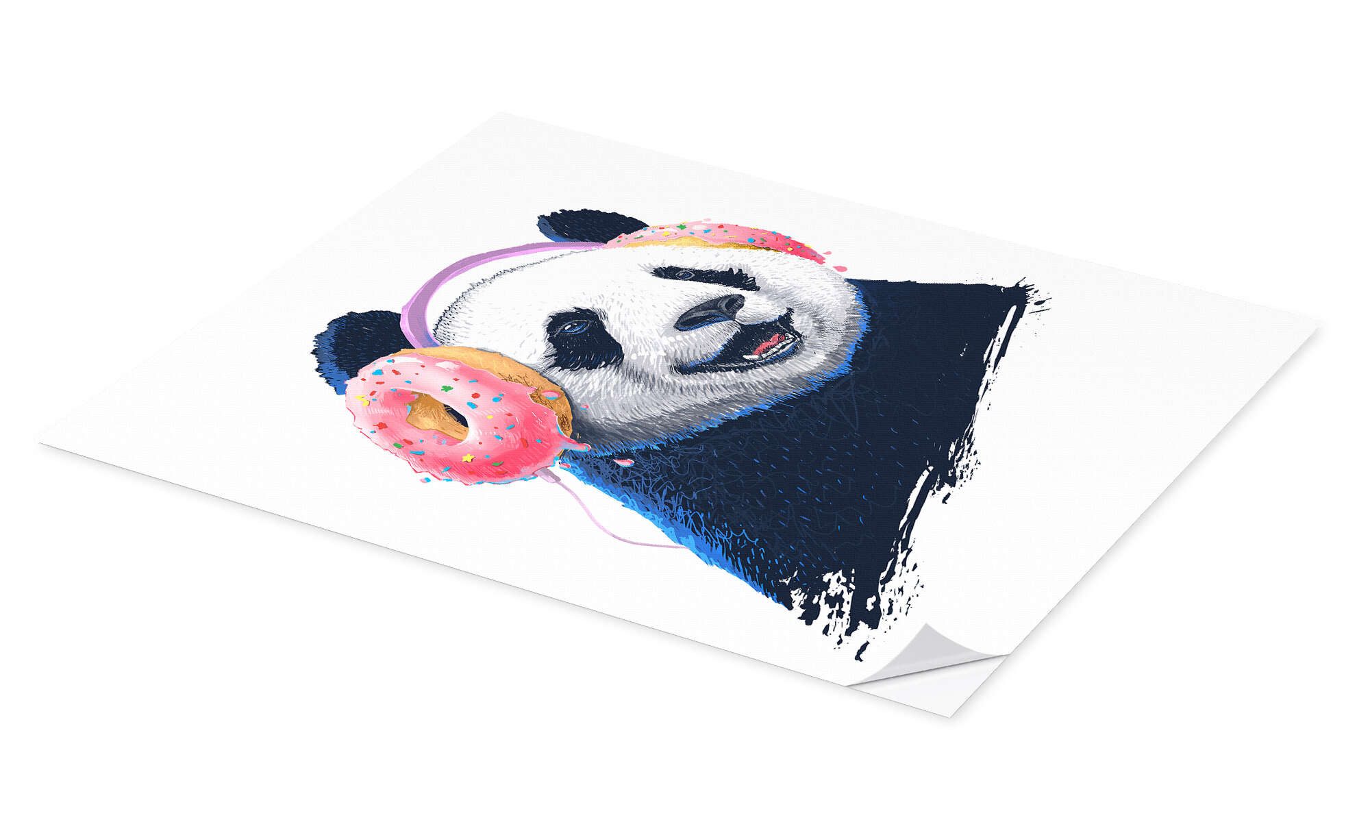 Posterlounge Wandbild Panda mit Kopfhörer, Nikita Korenkov, erhältlich als Poster, Leinwandbild, Wandsticker oder Acrylglasbild