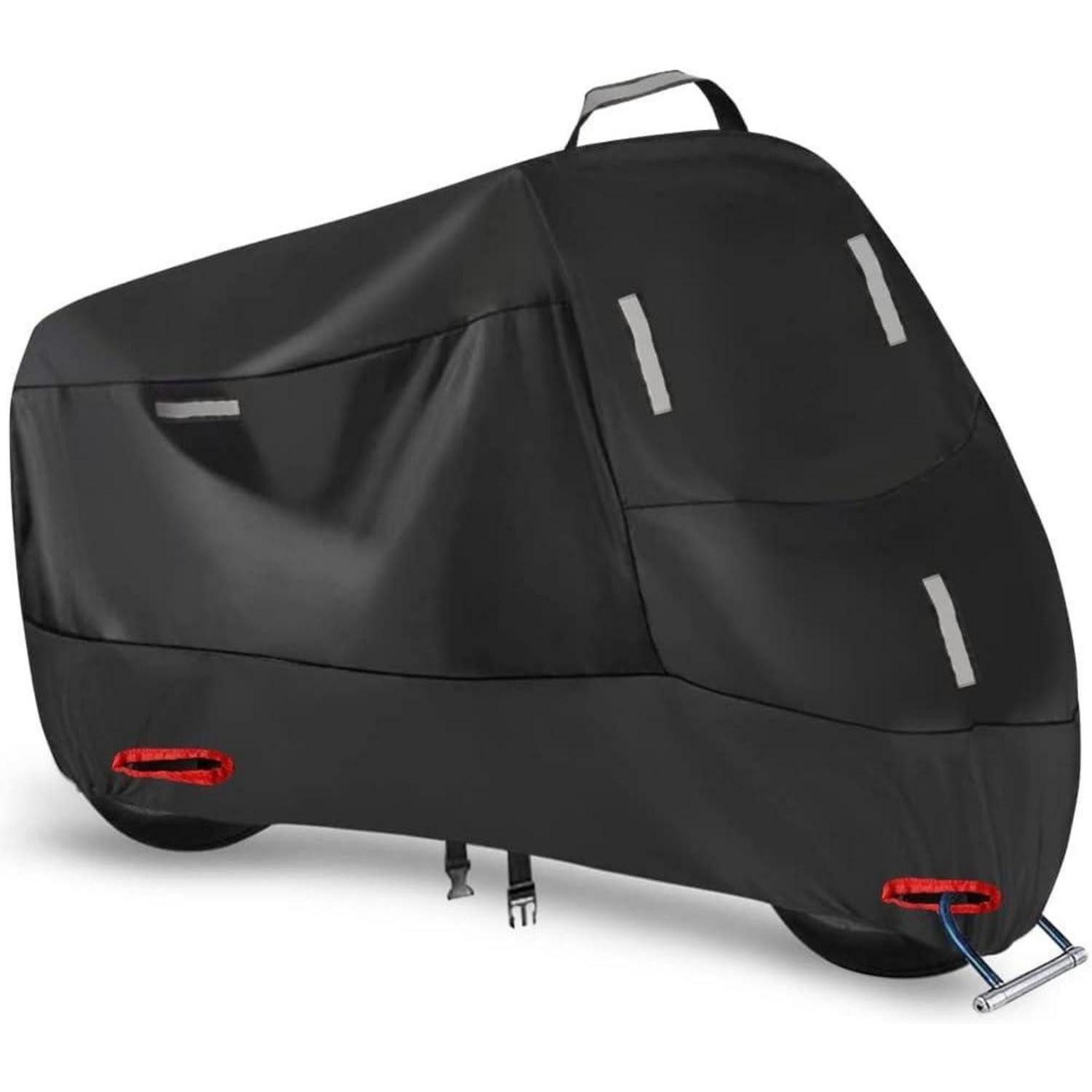 LuxusKollektion Schutzplane Motorradabdeckung 300D Wasserdicht XL 230x95x125cm Silber Schwarz