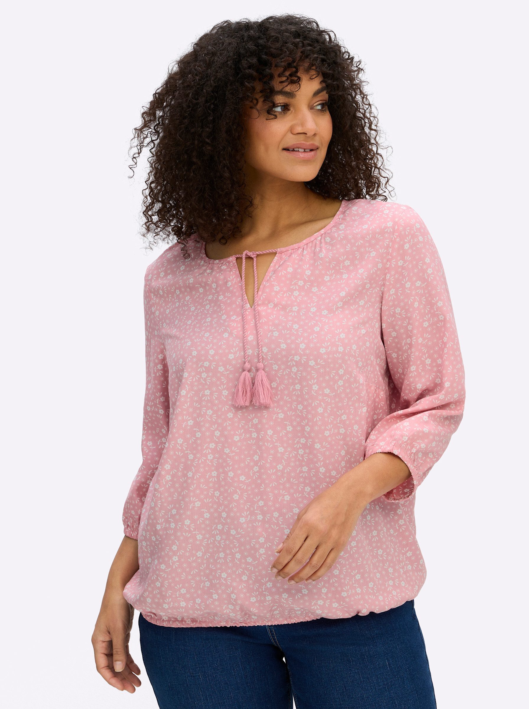 Sheego Klassische Bluse Tunika 3/4-Arm