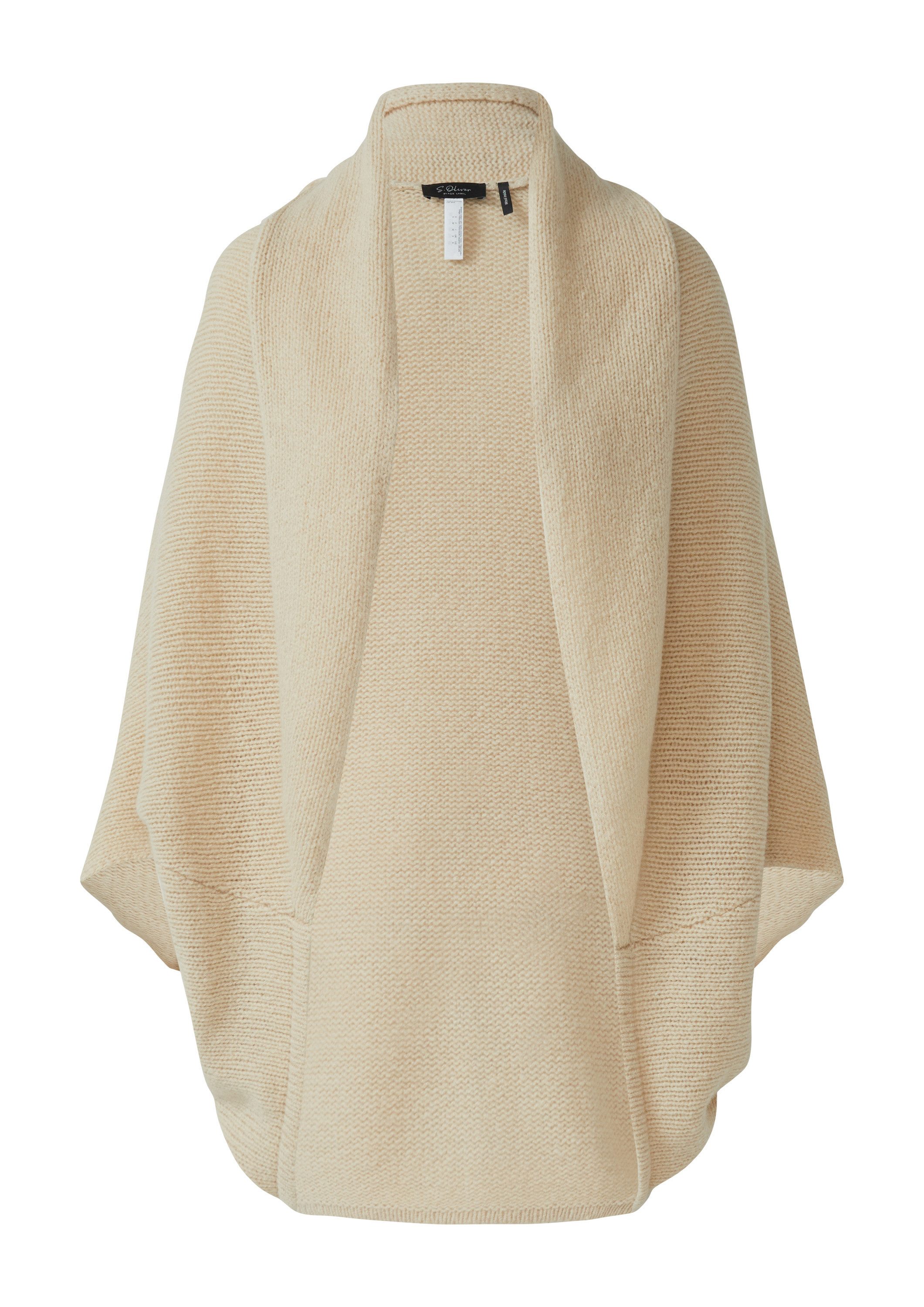 s.Oliver Poncho Strickjacke Offene Grobstrickjacke mit Schalkragen günstig online kaufen
