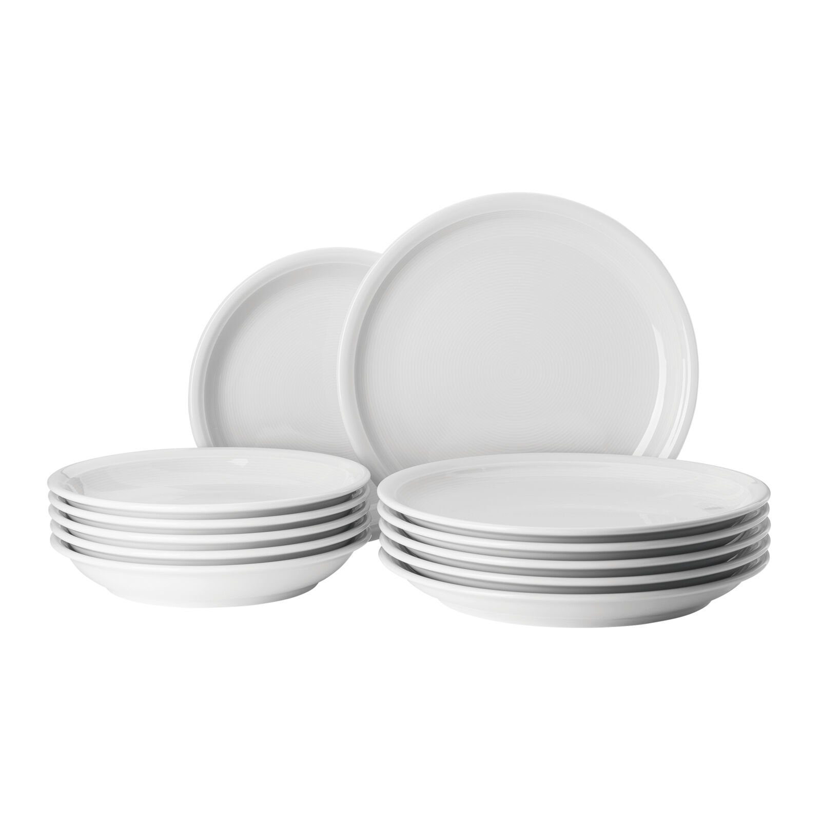Thomas Porzellan Сервірування столу Tafel-Set 12-tlg. - TREND Weiß - 1 Set, 6 Personen, Porzellan, Porzellan, spülmaschinenfest, mikrowellengeeignet