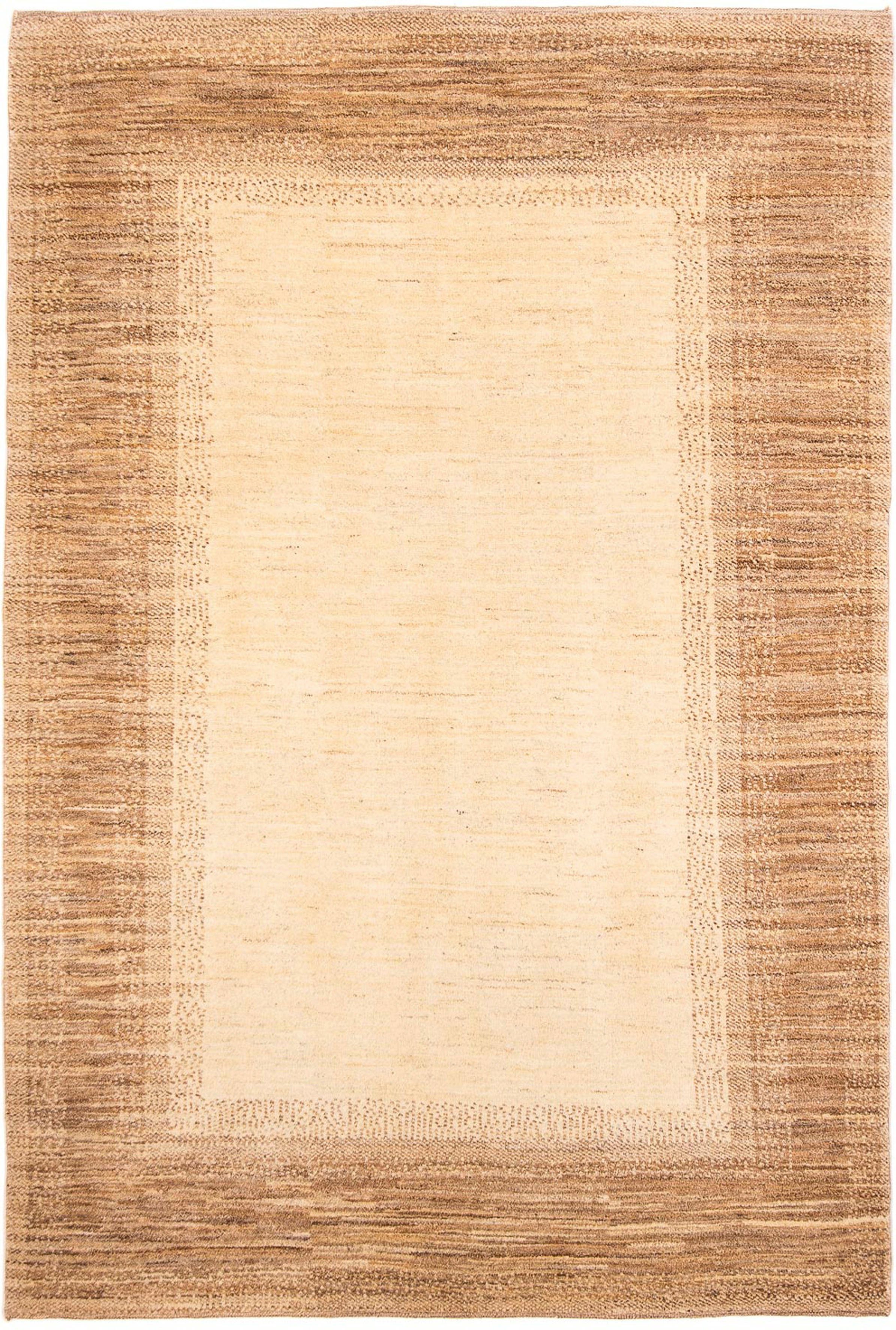 Wollteppich Gabbeh - mit Wohnzimmer, - Einzelstück Höhe: 209 Zertifikat Handgeknüpft, - cm x 146 Perser beige, morgenland, 18 mm, rechteckig