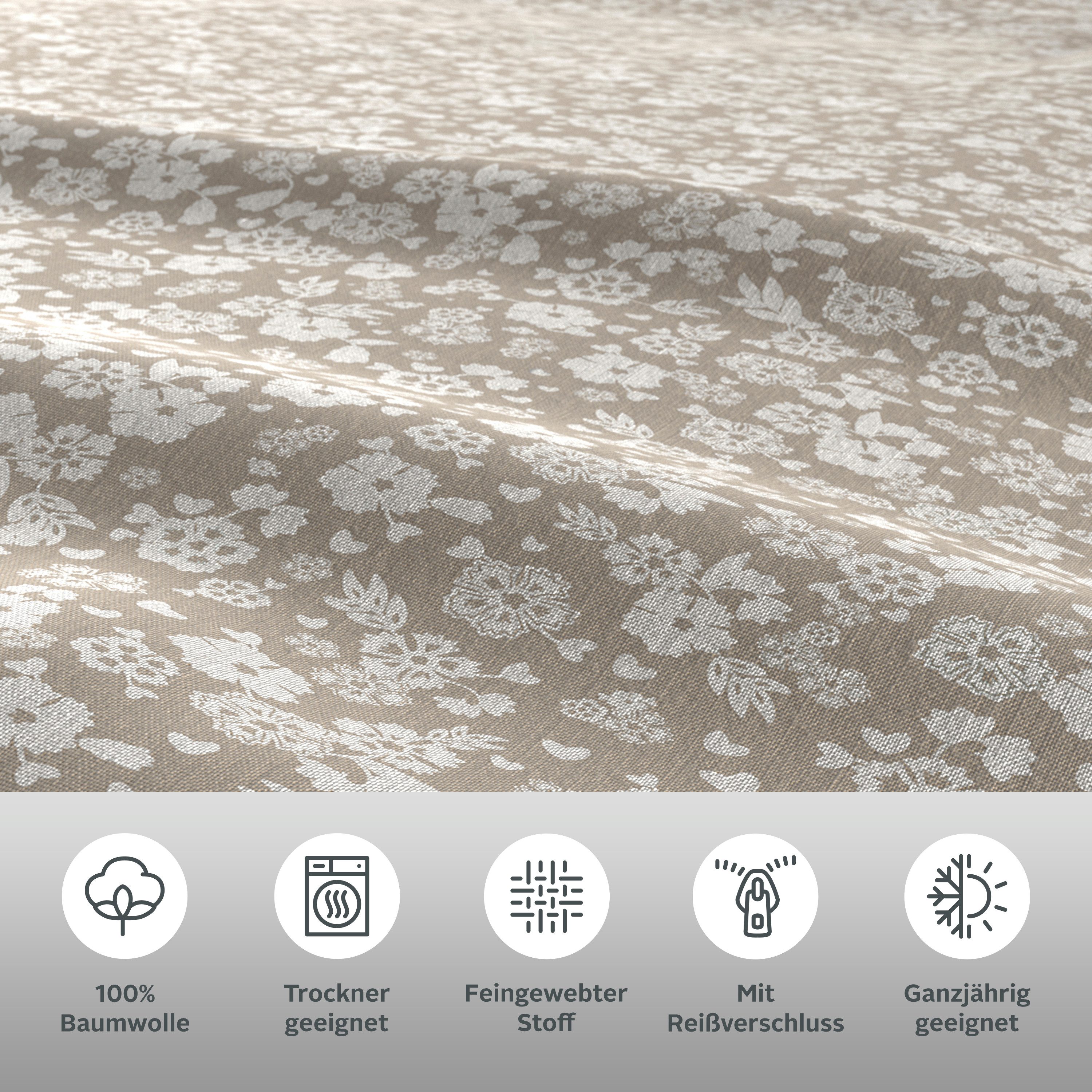 OTTO home Bettwäsche Mariby, Renforcé, 2 teilig, mit feinem Blümchen Design, skandinavisch, romantische Bettwäsche