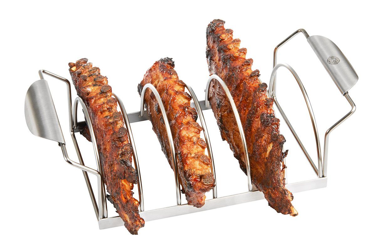 GEFU Sparerib-Halter Spareribs Halter Bbq Edelstahl Sweet Rack Lecker S