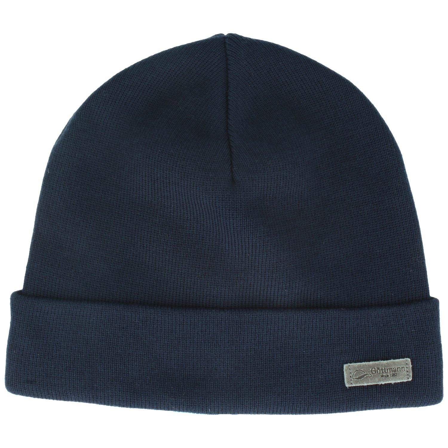 Göttmann Strickmütze Fein gestrickte Umschlagmütze100%Baumwolle aus DE