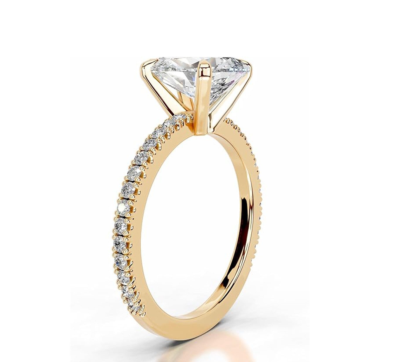 Jumpeak Trauring Ring für den Heiratsantrag,D,VS1,2EX,Labordiamant 2ct,Promise ring, Geschenk für frau,Liebes geschenk für sie,Damen geschenk