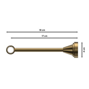 Gardinenstange Primus Lorenzo, INTERDECO, Ø 16 mm, 1-läufig, Wandmontage, Deckenmontage, Messing Antik