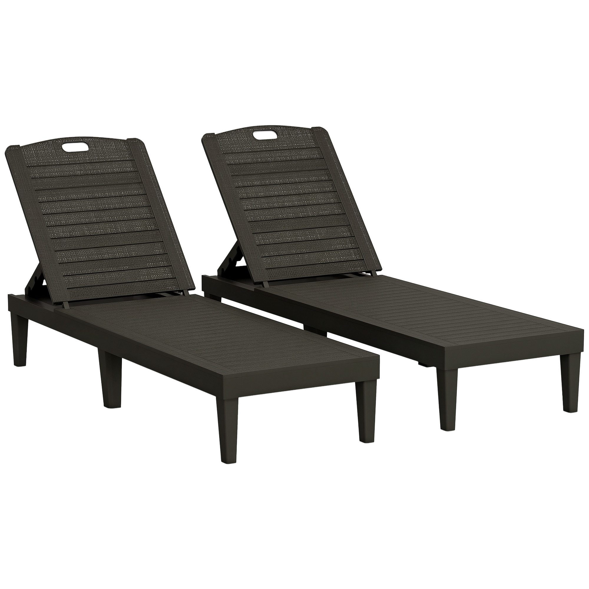Outsunny Gartenliege mit 4-Fach höhenverstellbarer Rückenlehne, 2er Set Son günstig online kaufen