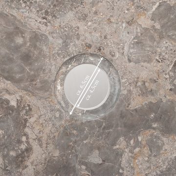 LebensWohnArt Aufsatzwaschbecken Marmor Waschbecken MARMER-oval Grau