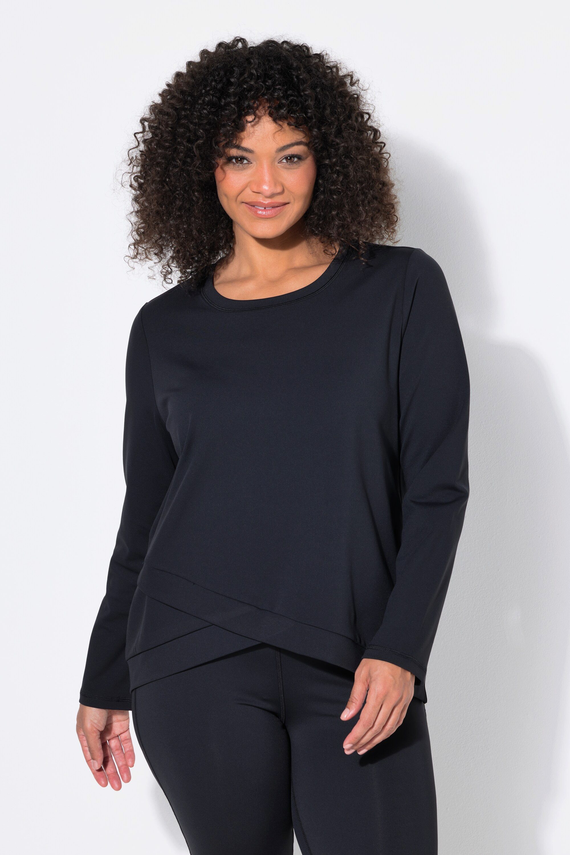 Ulla Popken Longsleeve Yoga-Shirt Slim Rundhals Langarm