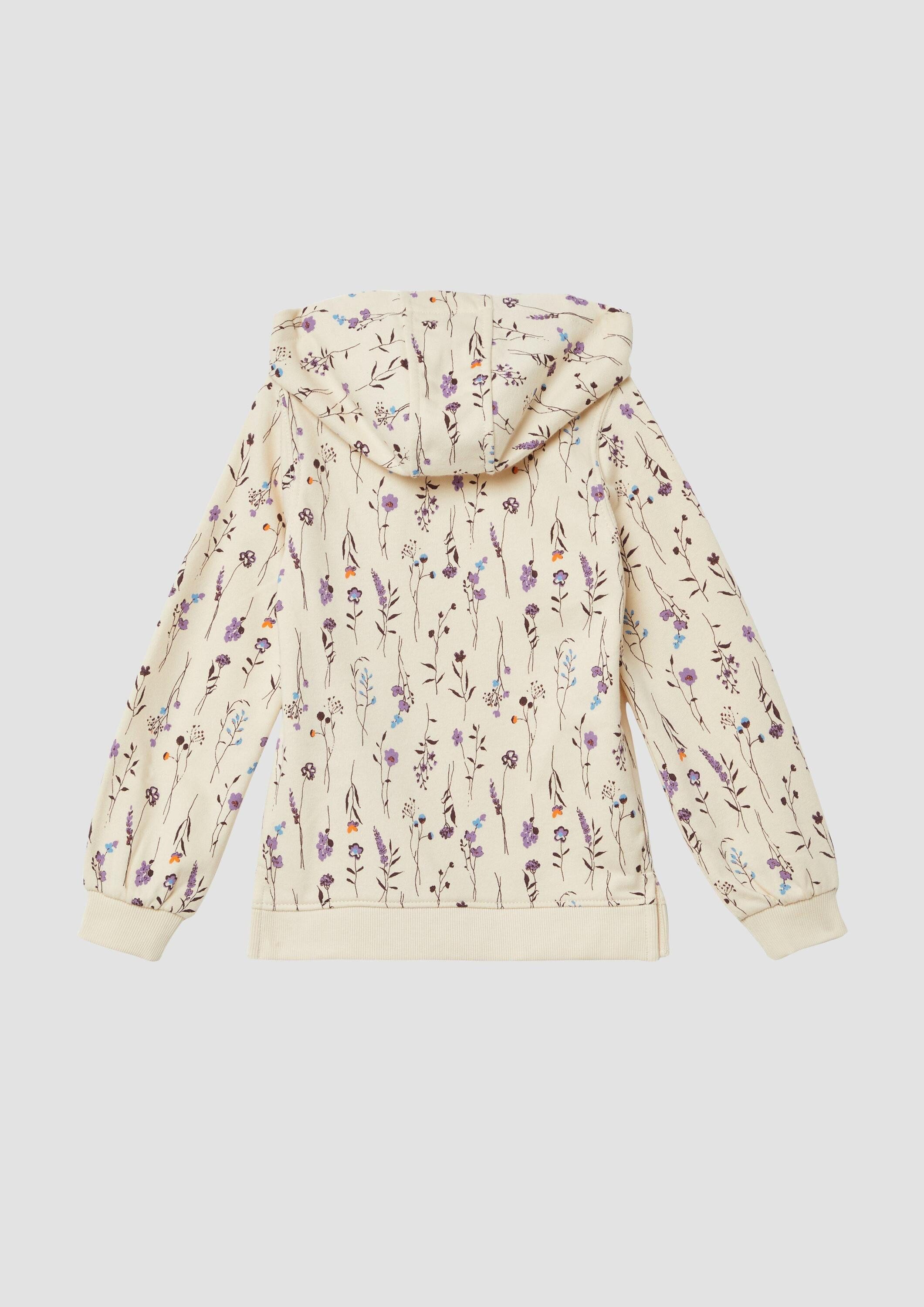 s.Oliver Sweatshirt Sweatshirt Hoodie mit floralem All-over-Print günstig online kaufen