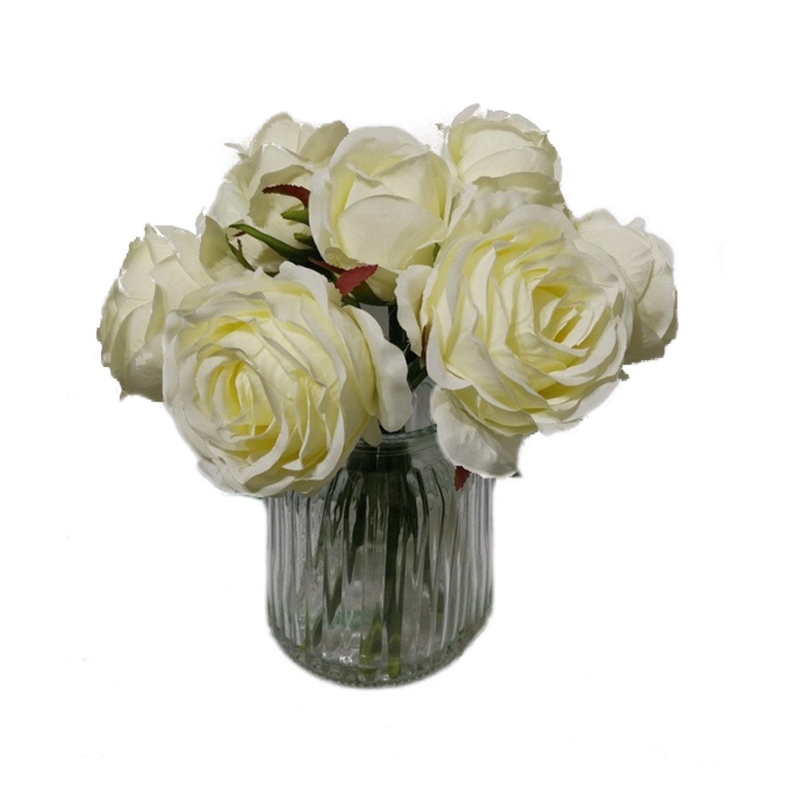 Kunstblume Rosen in Vase Kunstblume Flora Rose, HTI-Living, Höhe 31 cm