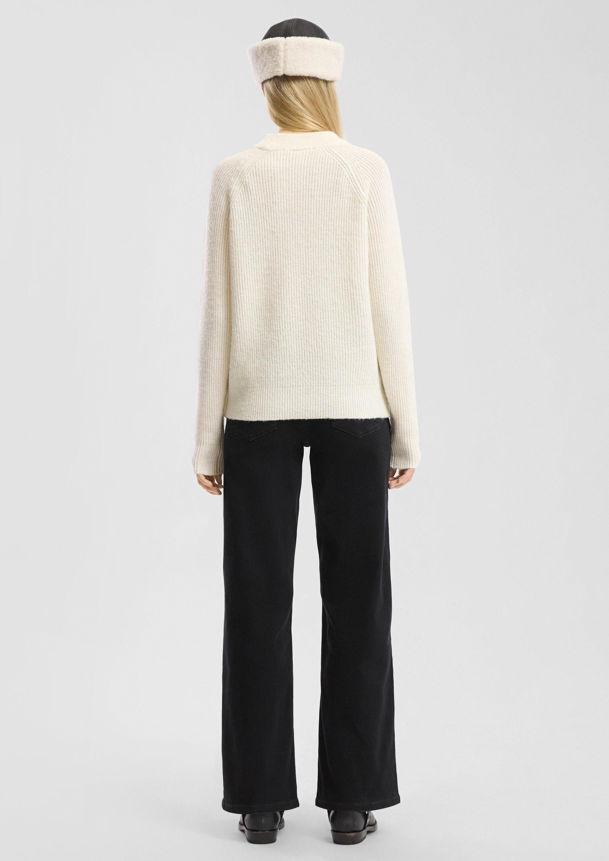 QS Longpullover Strickpullover Melierter Pullover