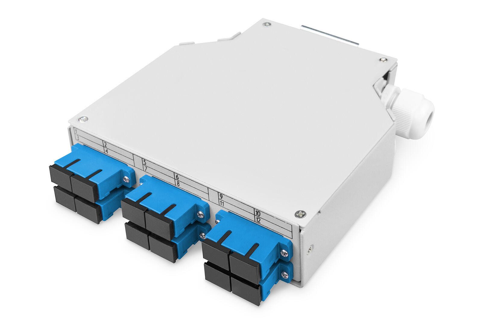 Digitus LWL-Hutschienenbox, OS2, bestückt, mit SC-Adapter Netzwerk-Switch