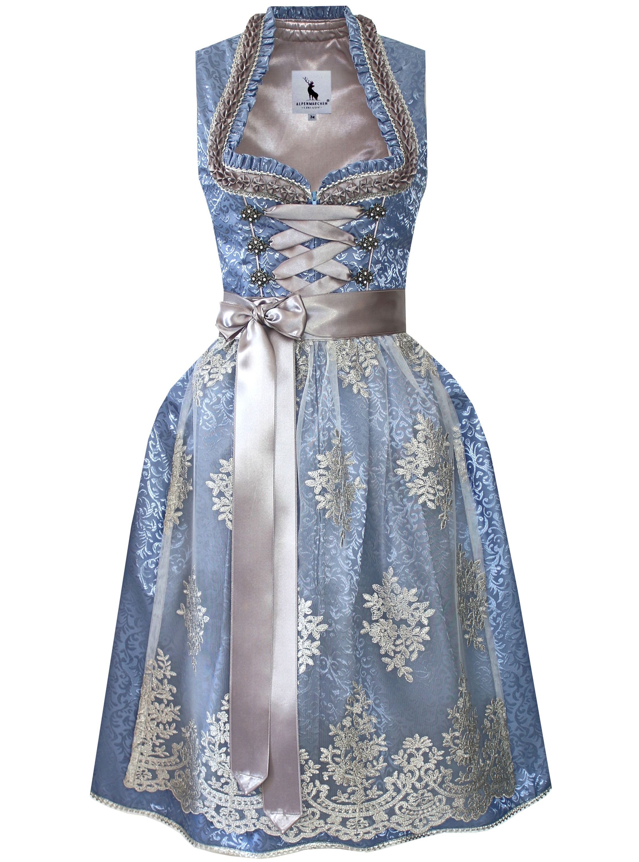 Alpenmärchen Dirndl Dirndl Mirabelle in Hellblau und Silber - ALM941 günstig online kaufen