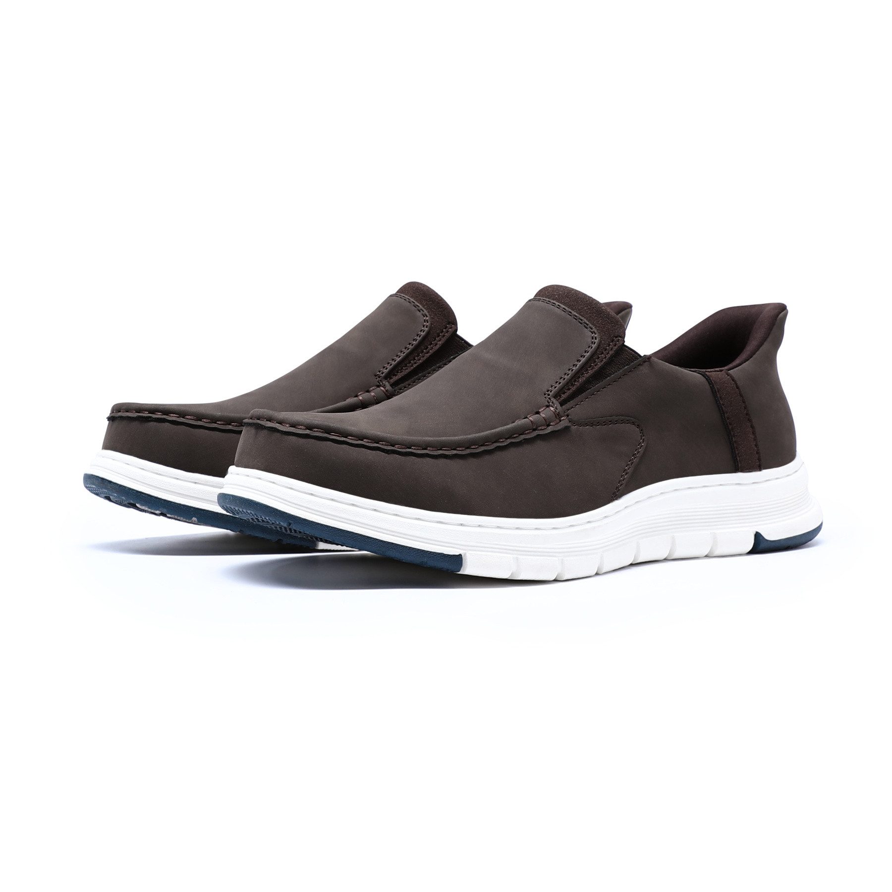 Allthemen Loafer Herren Loafer mit kontrastfarbenen Besätzen Bequeme Freizeitschuhe