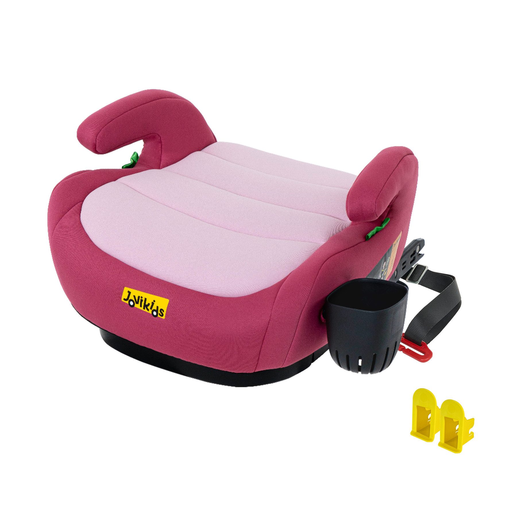 Luckice Kindersitzerhöhung Isofix zitverhoger voor kinderen, ECE R129, kinderzitverhoger, (groep 2/3 (ca. 15-36 kg), verdikte stoffen bekleding en Isofix-adapter), gemakkelijk wasbaar,bekerhouder