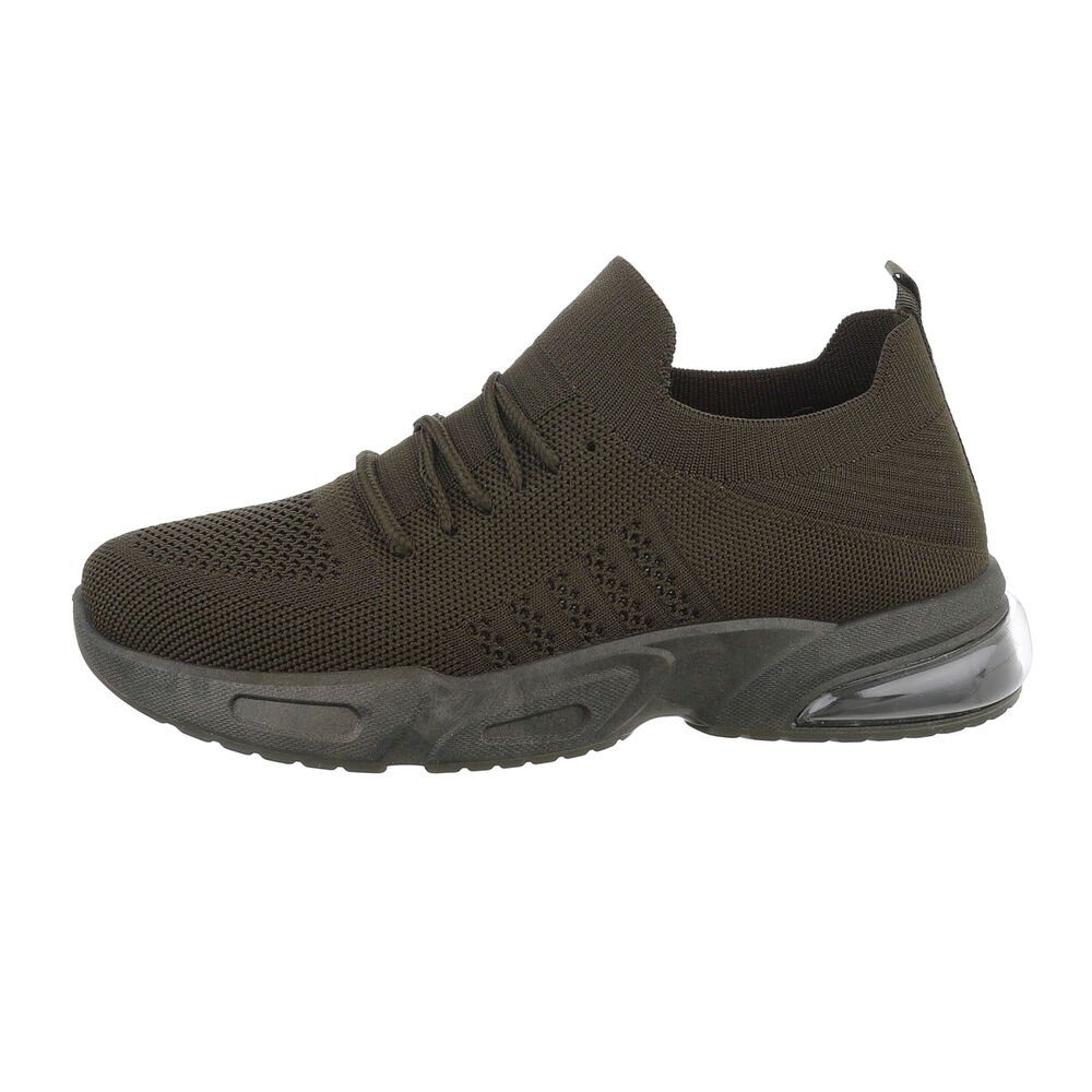 Ital-Design Herren Low-Top Freizeit Sneaker Flach Sneakers in Olive