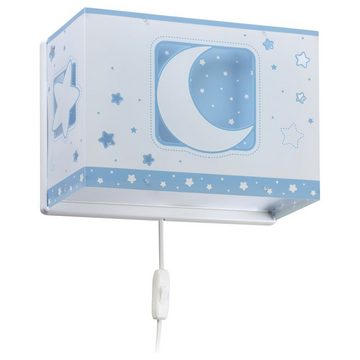 Dalber Wandleuchte Kinderzimmer Wandleuchte Moonlight in Blau E27, keine Angabe, Leuchtmittel enthalten: Nein, warmweiss, Kinderleuchte, Kinderzimmerlampe