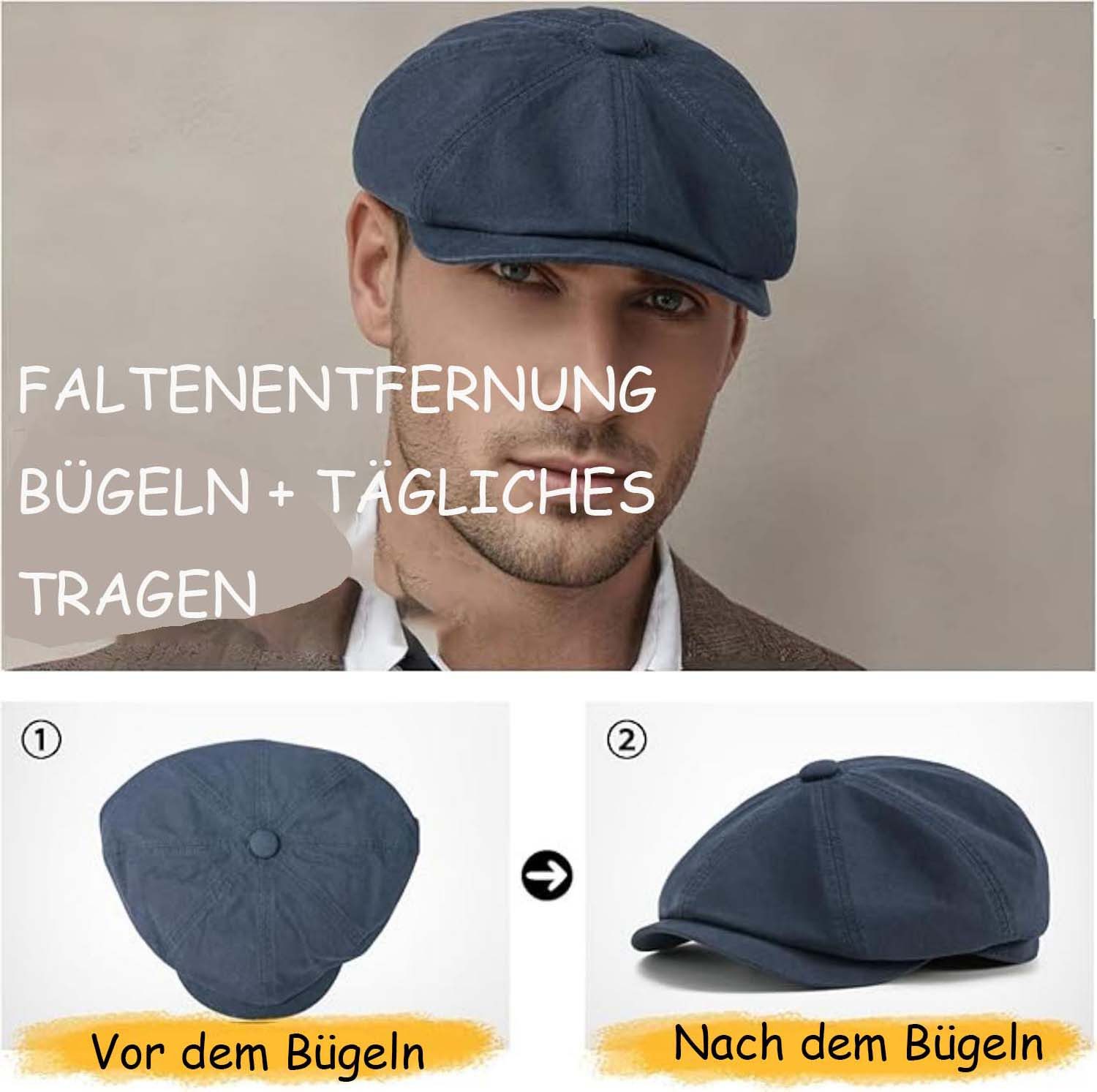 Zaewry Schirmmütze Herren Schiebermütze Damen Baumwolle Newsboy Cap – Bild 5 von 5