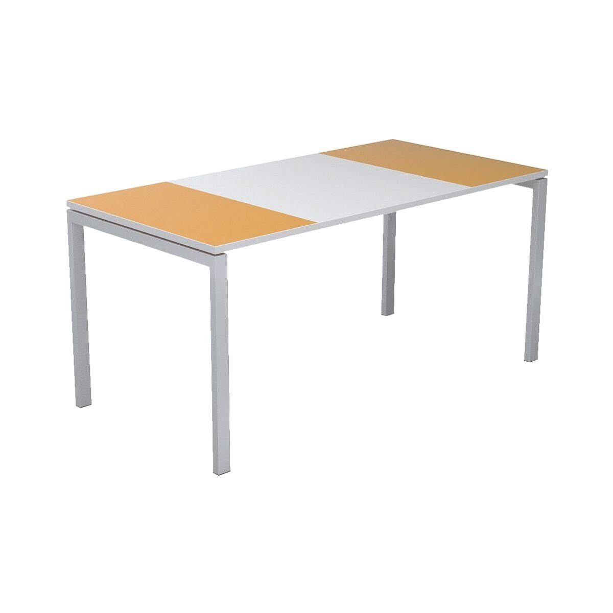EASYOFFICE Schreibtisch easyOffice, mit farbigen Außenflächen und ABS-Kanten weiß/orange