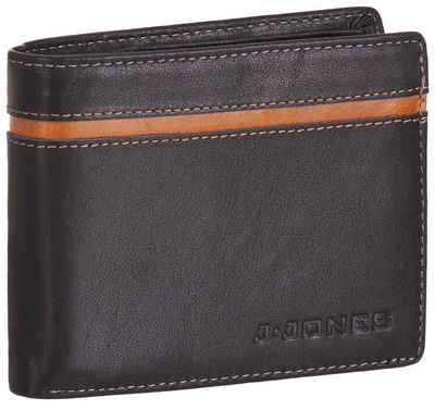 J.Jones Geldbörse, Geldbörse faltbar Echt Leder RFID-Schutz mit Münzfach Portemonnaie Geldbeutel