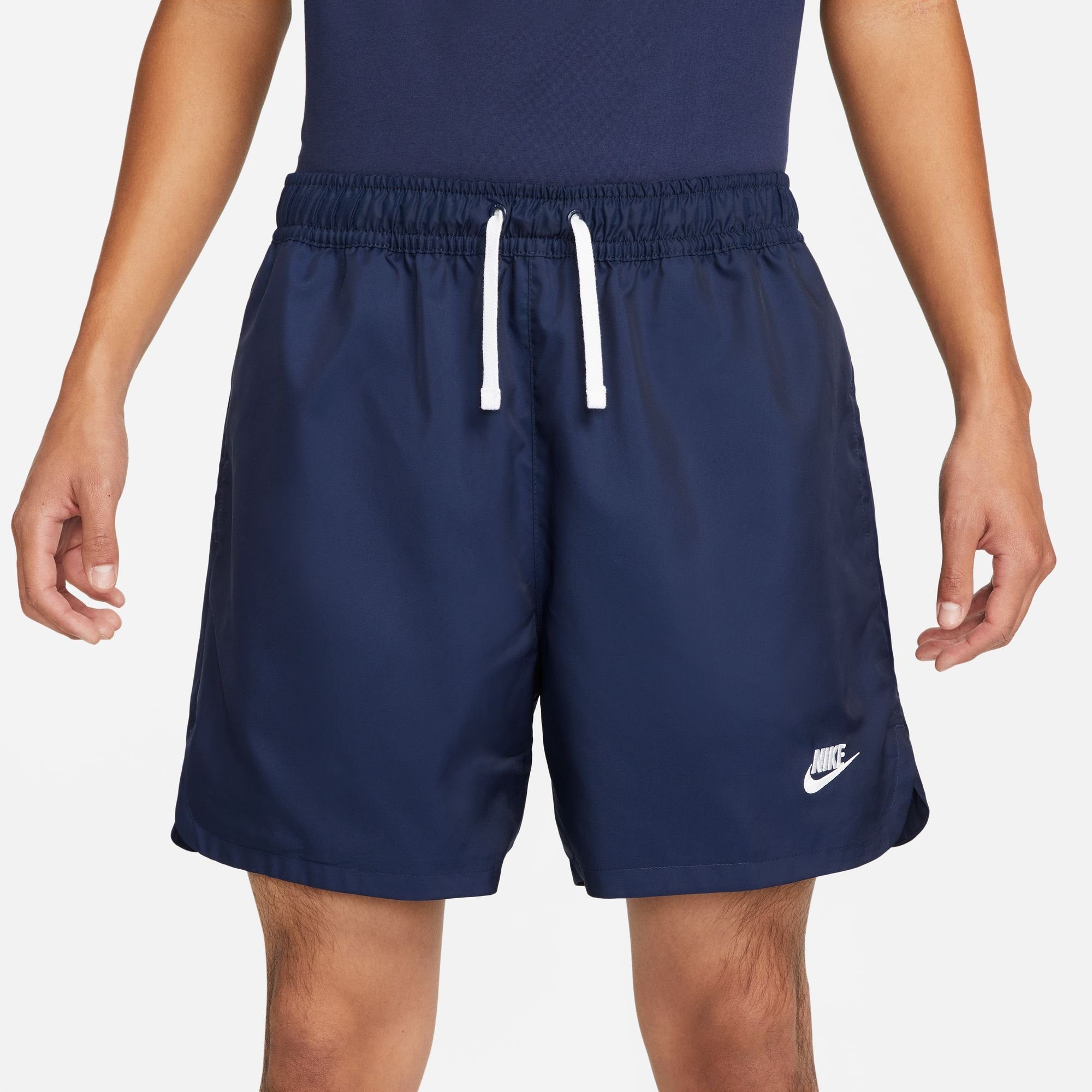 Sportswear Nike MIDNIGHT Sport Flow Woven NAVY/WHITE Shorts Essentials Lined Men's Shorts