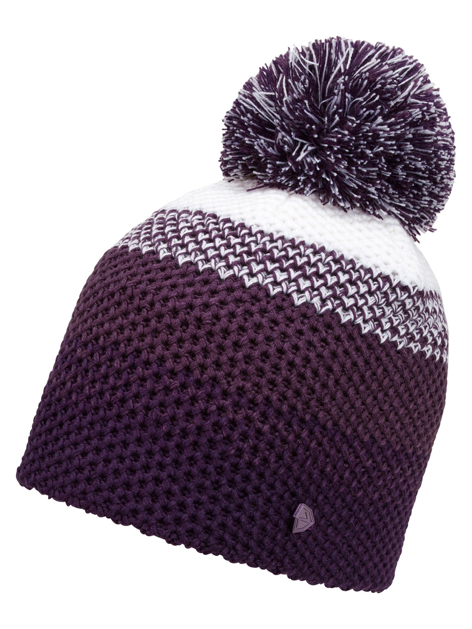 Ziener Damen Strickmütze Ixia – Mit Fleece-Futter, Bommel & Rautendesign – Warm & Stylisch Für Herbst/Winter