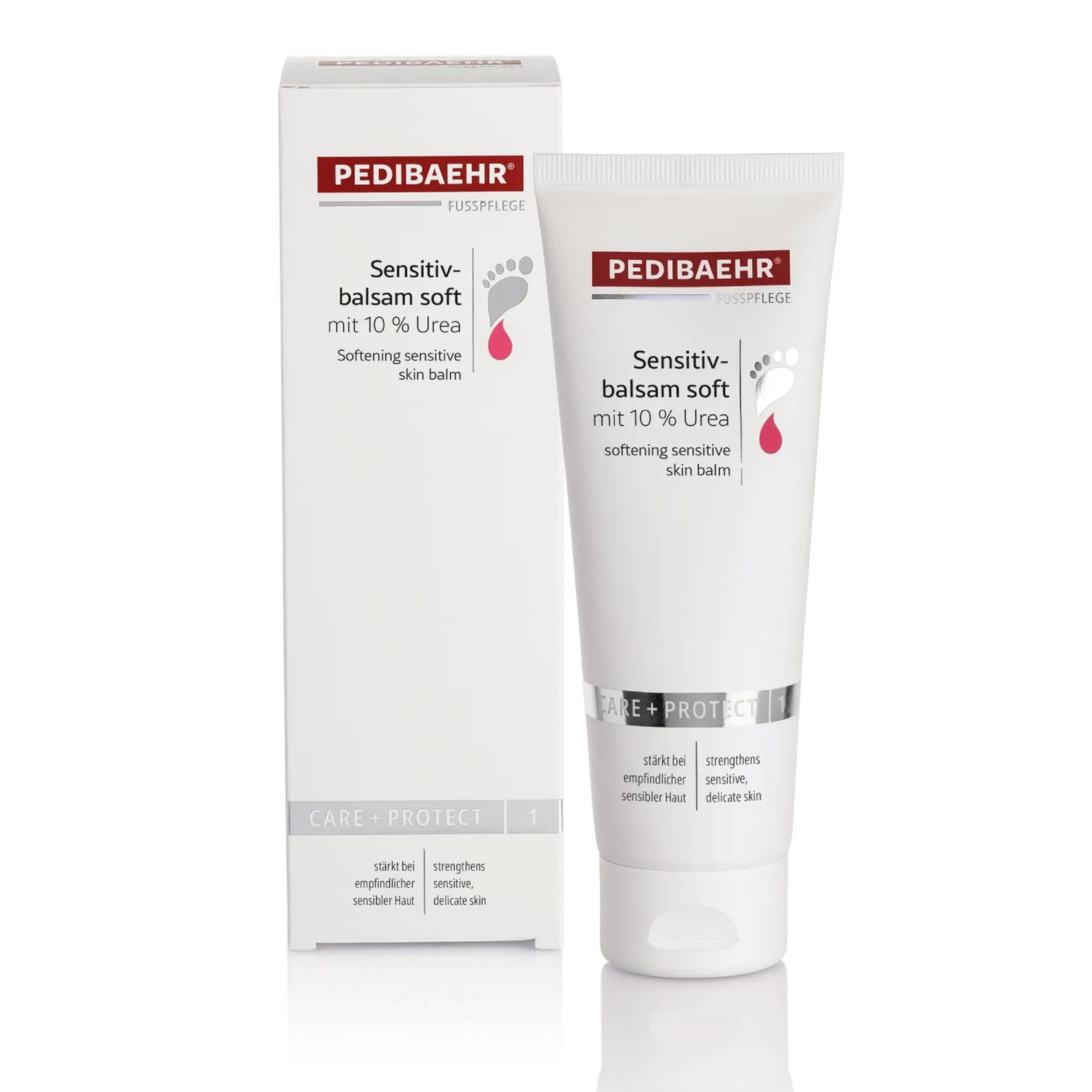 Pedibaehr Fußcreme Pedibaehr Sensitivbalsam soft mit 10% Urea 125ml mit Joojobaöl & Sheabutter, 1-tlg., pflegt intensiv und beruhigt irritierte, sensible & trockene Haut