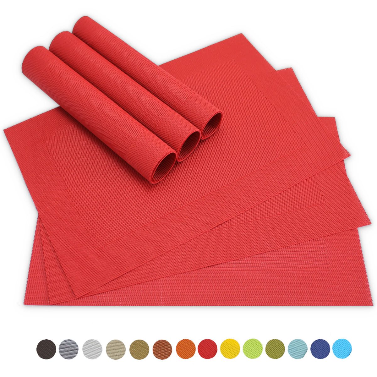 matches21 HOME & HOBBY Platzset Tischsets BORDA 6er Set Rot als Tischuntersetzer, (6-St), Abwaschbare Platzsets als Tischunterlagen für Ess-Tisch Tisch-Deko