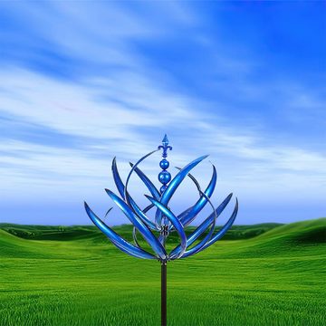 Novzep Windspiel Windspiele für den Außenbereich – extra große Outdoor-Windspiel, aus Metall mit Pfahl, Windmühlen für den Garten Rasendekoration
