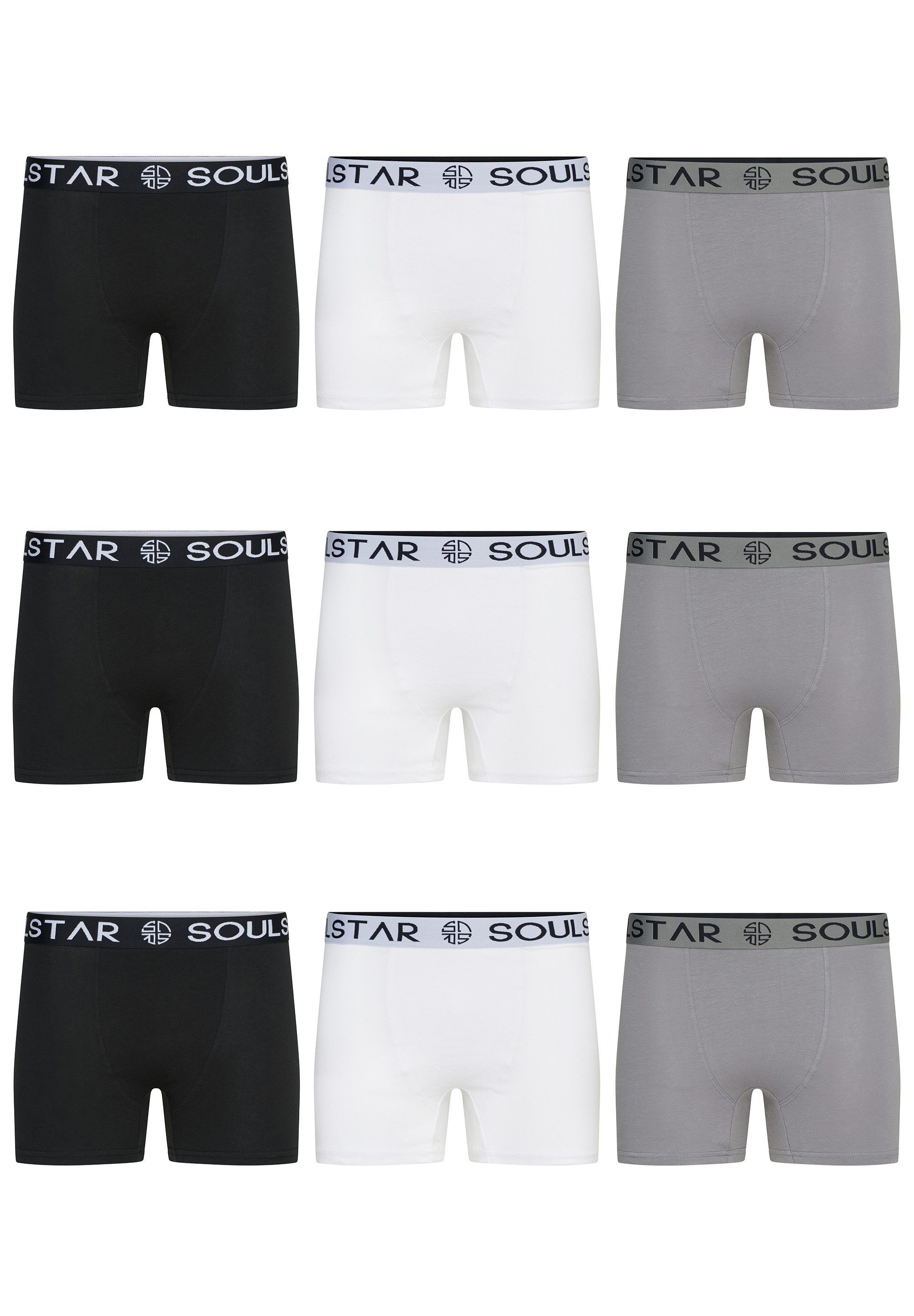 SOULSTAR Boxershorts MUBOXER9 (Packung, 9-St., 9er-Pack) Basic Herren Unterhosen Unterwäsche Extra Weiches Material Männer