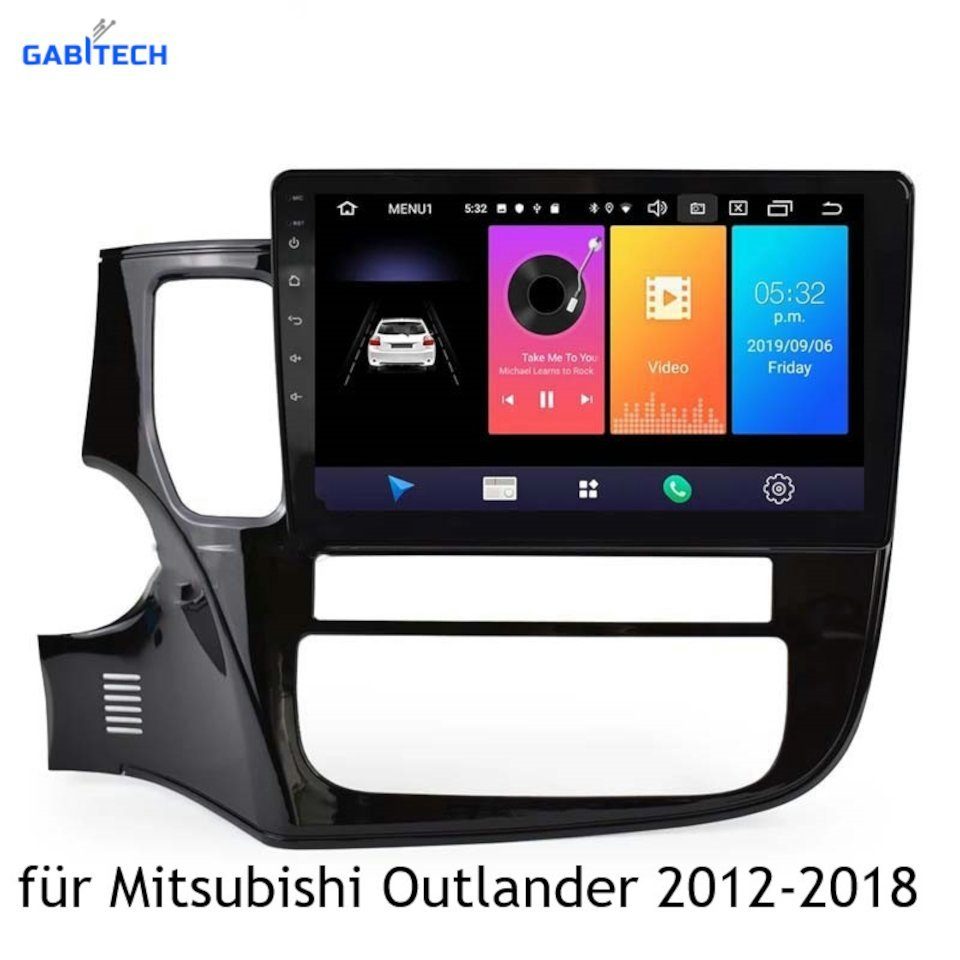 GABITECH Mitsubishi Outlander 2012-2018 9'' Android 11 GPS FM BT Autoradio